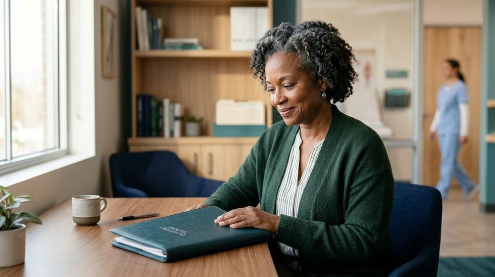 Practice owner reviewing cash flow